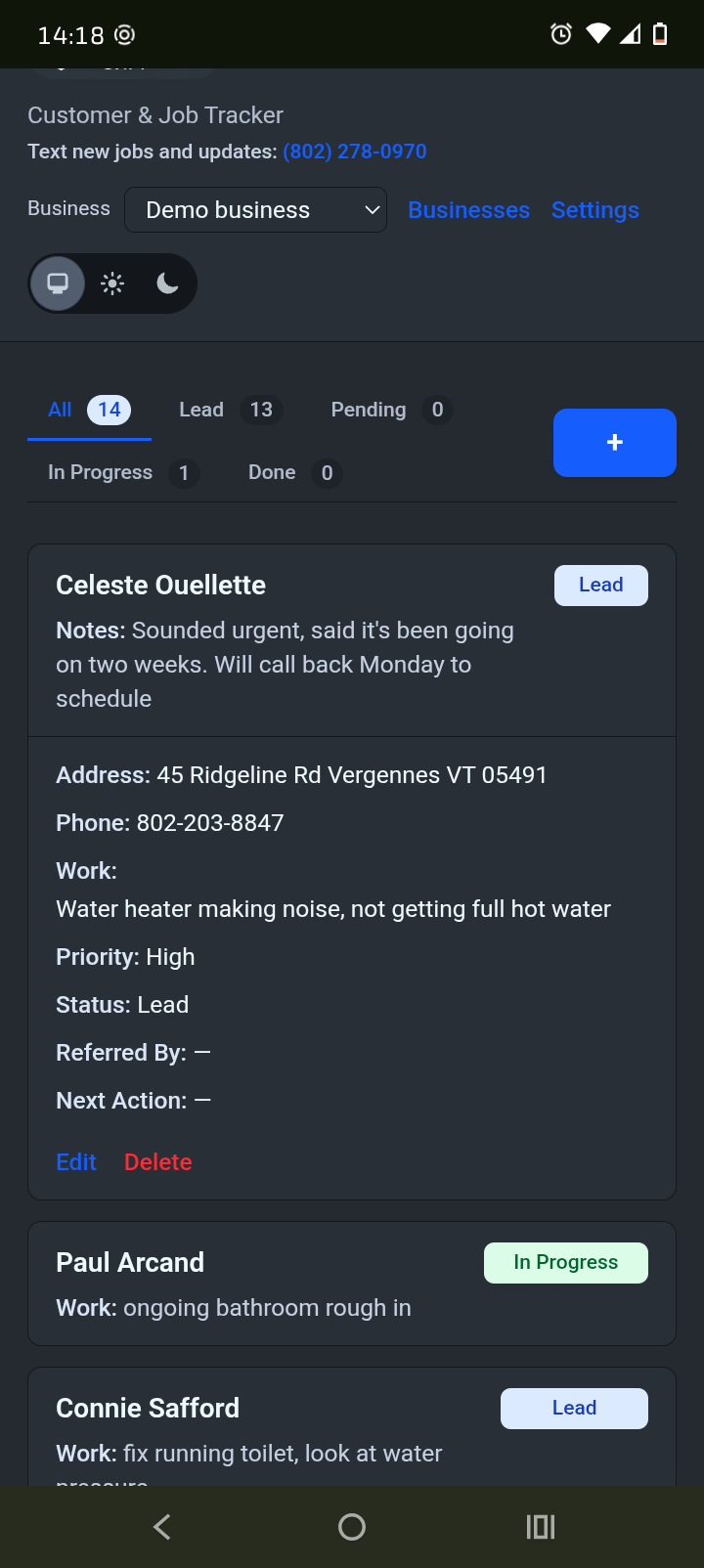 Romp CRM screenshot 2